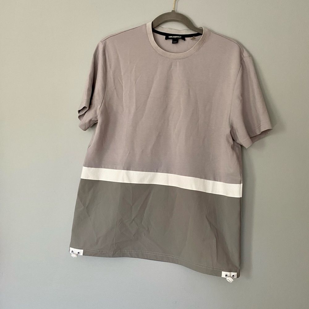 Karl Lagerfeld grey colorblock tee